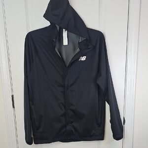 New Balance Men's Black Windbreaker Jacket Size L